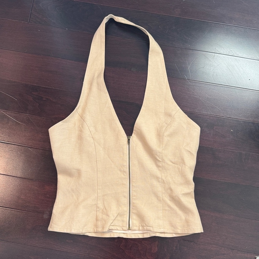 Lioness Beige Halter Neck Blouse